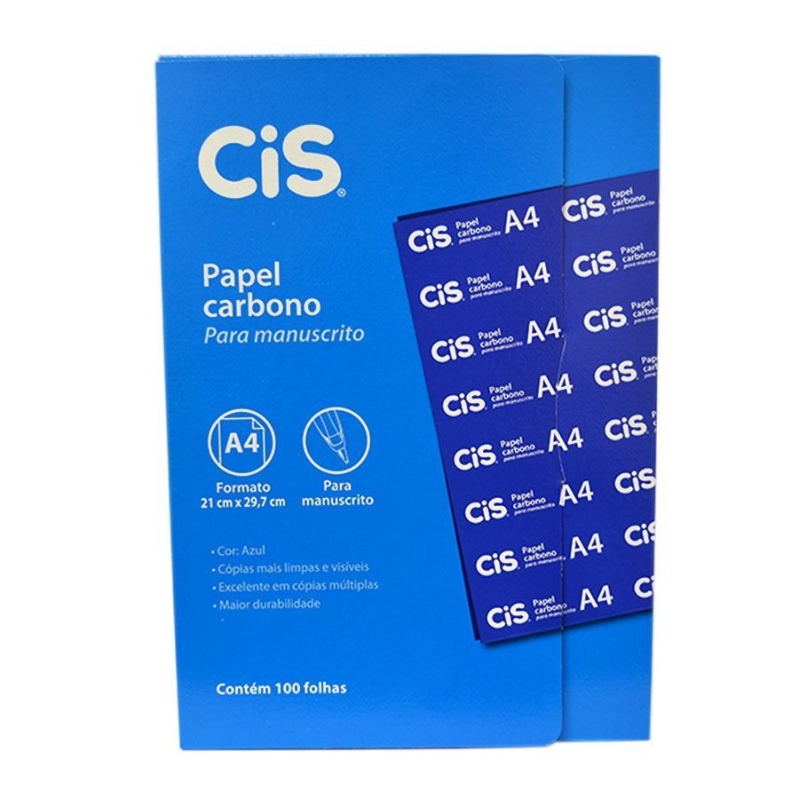 FILME CARBONO AZUL P/MANUSCRITO A4 210X297MM CX C/100 FLS CIS