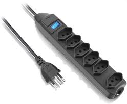 REGUA DE FORCA 6 TOMADAS BIVOLT PRETO 46RFL3060000 ELGIN