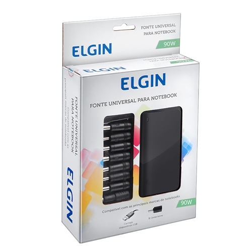 FONTE NOTEBOOK ELGIN 90W C/ 9 CONECTORES 46RFTE90W000