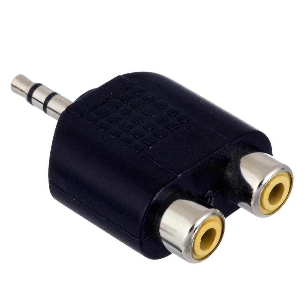 ADAPTADOR COM PLUG 2 RCA FEMEA P/P2 MACHO ESTEREO - 5233
