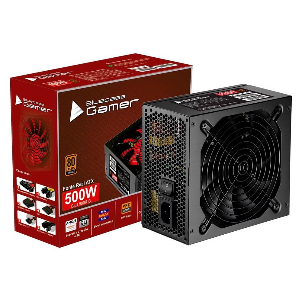 FONTE ATX  500W BLUECASE 80 PLUS BRONZE - BLU500R-B