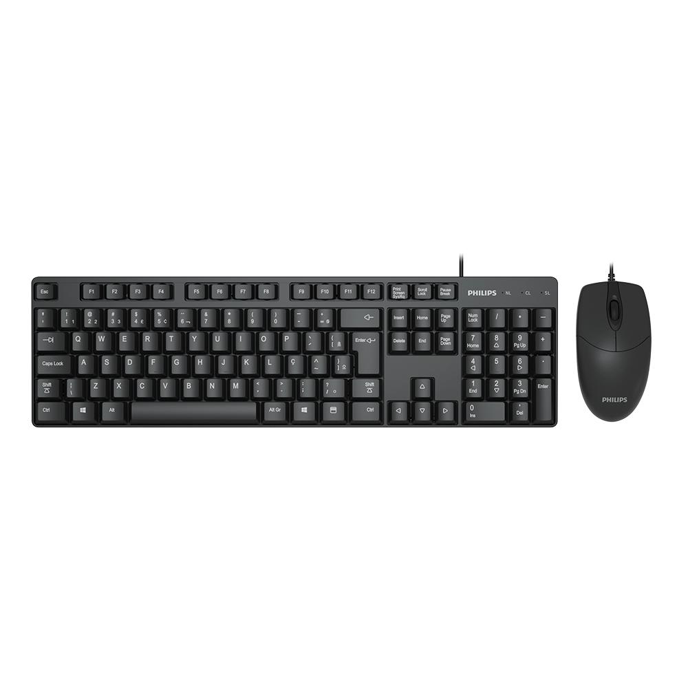 TECLADO+MOUSE USB PHILIPS PRETO (SPT6254)