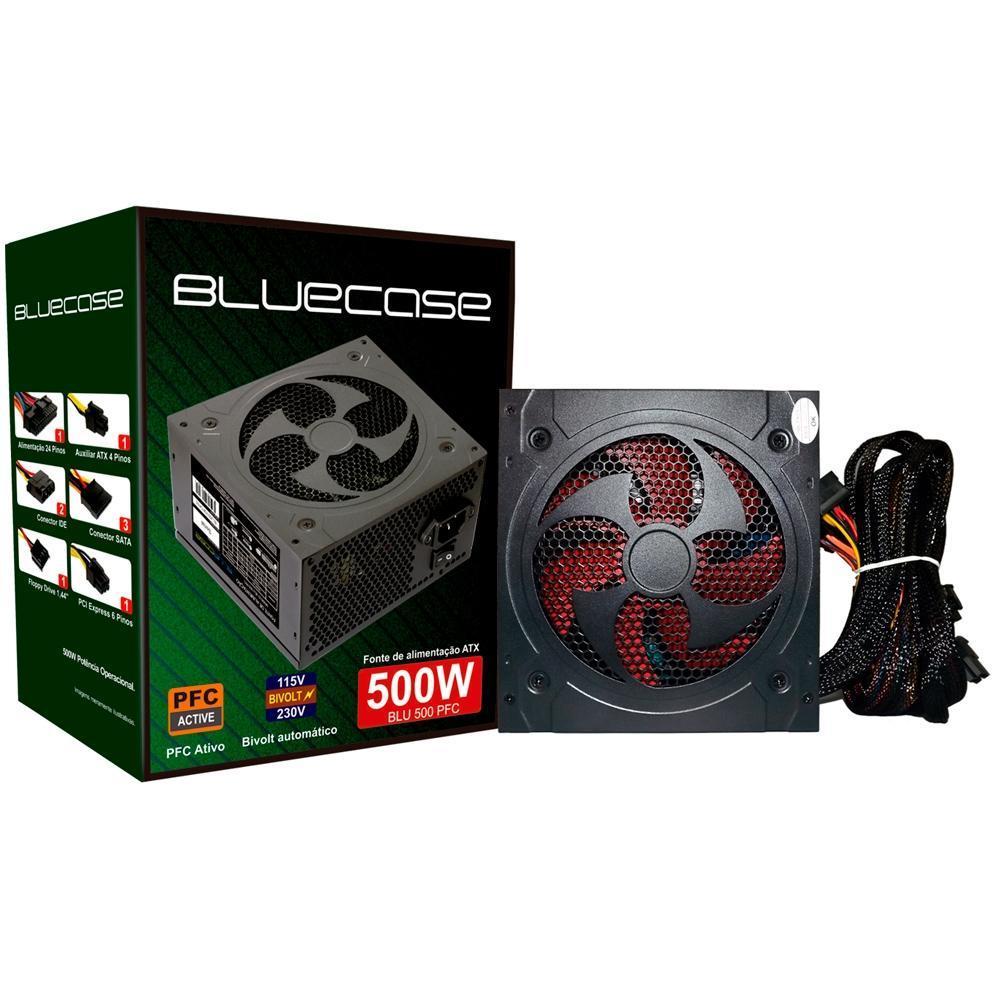 FONTE ATX  500W REAL BLUECASE - BLU500-EPFC