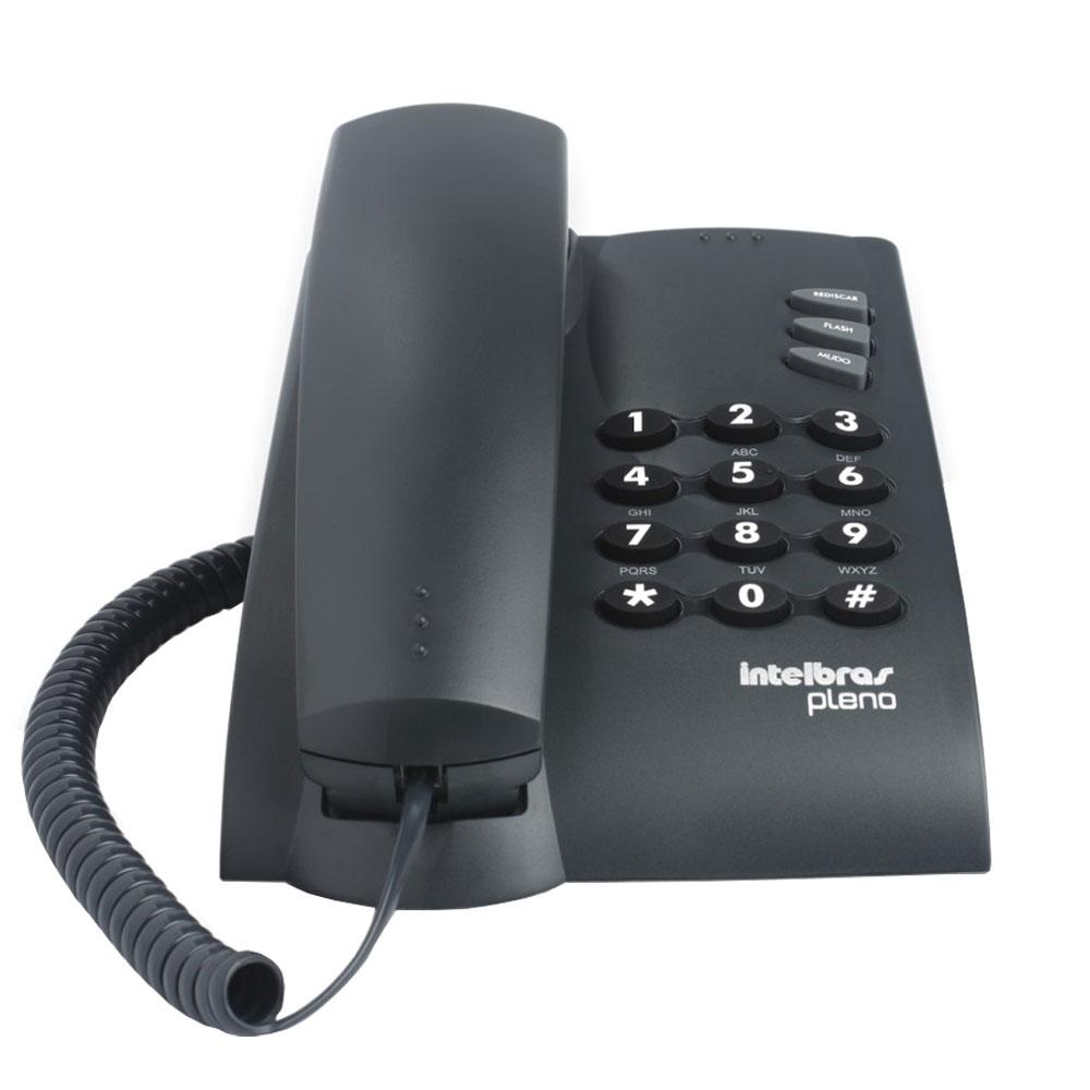 TEL. INTELBRAS PLENO PRETO MESA PAREDE