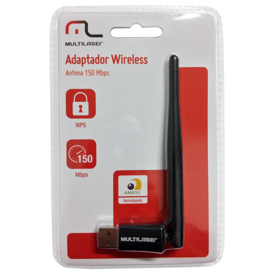 WIR. USB 150 MBPS (RE034) MULTILASER HIGH POWER C/ ANTENA 3DBI 