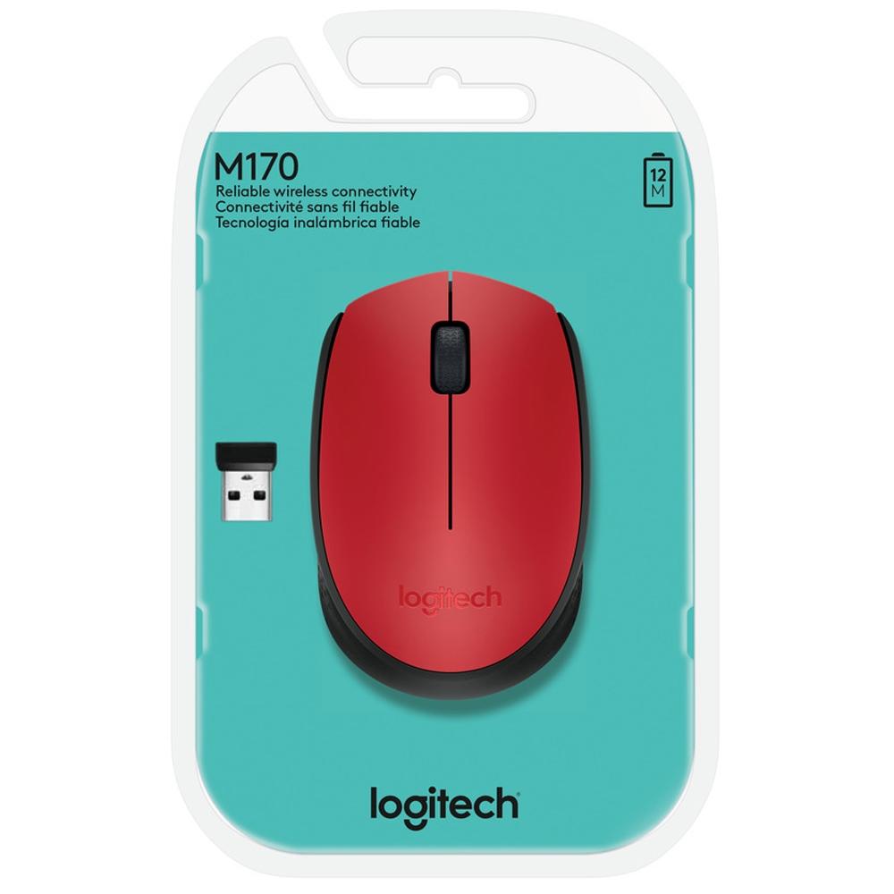MOUSE WIRELESS LOGITECH M170 VERMELHO